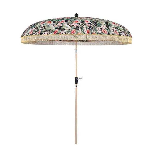Modern Design Style 18K Fiberglass Ribs 160G Polyester Outdoor Umbrella with Tassels