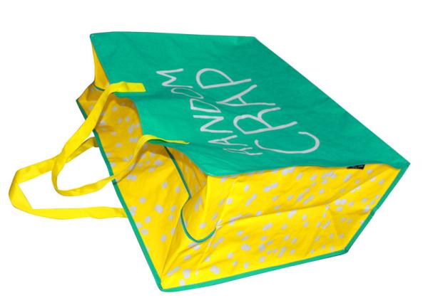 Portable 120gsm PP Woven Shopping Bags Full Zipper Matt Coated