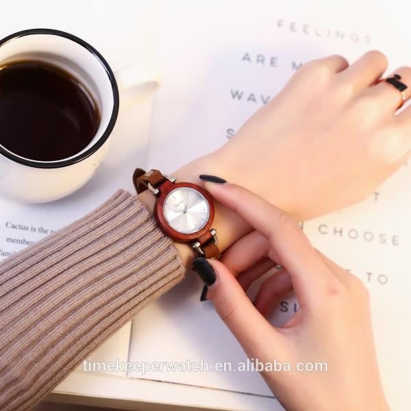 fashion lady watches , vintage designs , leather wood watches in elegant ,