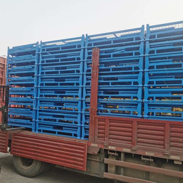 Industrial Warehouse Storage Grid Metal Pallet Box Stackable High Durability