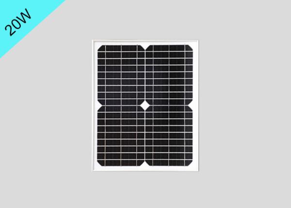 Aluminum Frame Small Monocrystalline Solar Panels 20W 18V With 1 Year Warranty