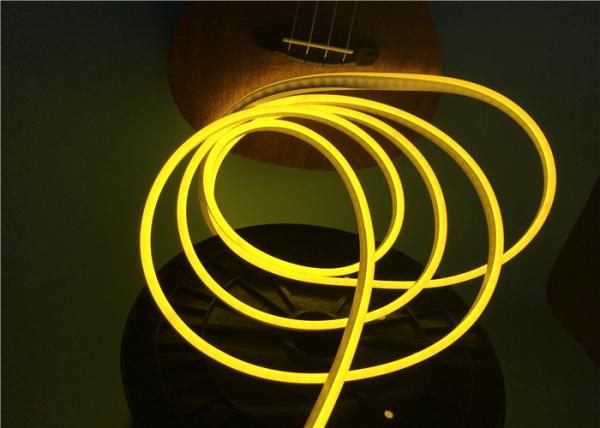 No Dark Spot 6 x 12mm Flexible LED Strip Light / Silicone Neon Rope Light Lemon Yellow Color