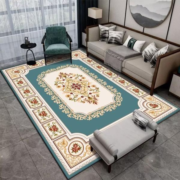 Soft Geometric Printed Velvet Carpet Modern Luxury Gold Foil Print Art Carpet