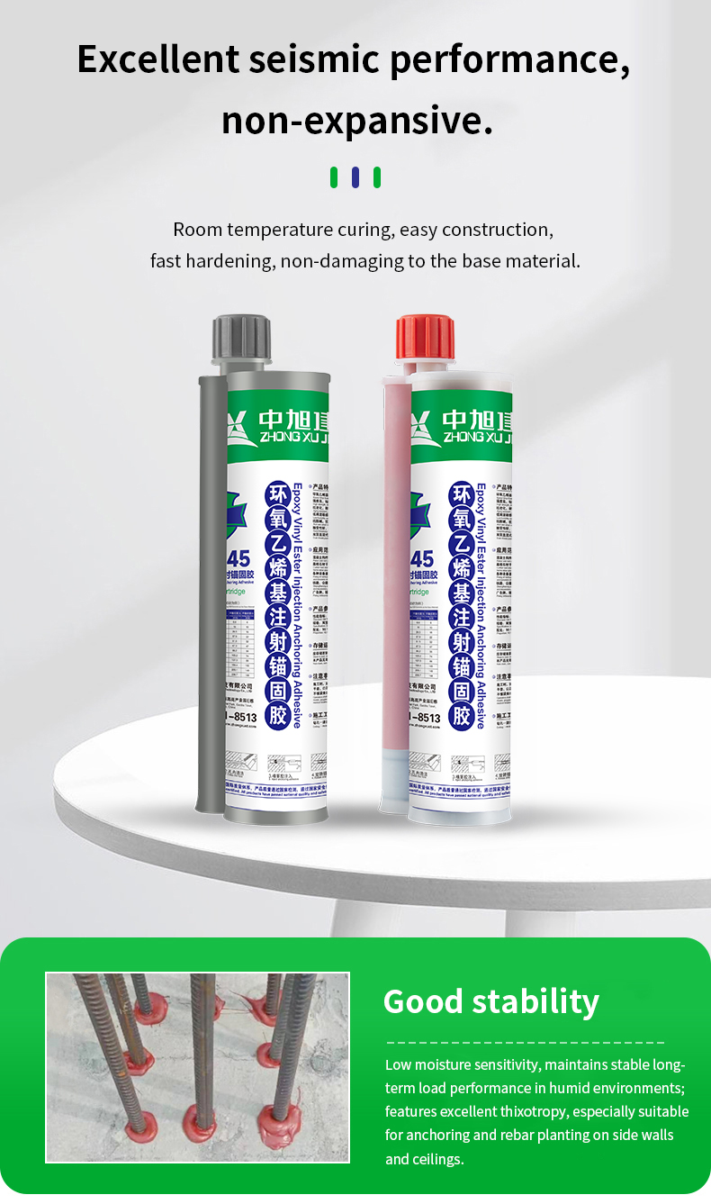 Wholesale Epoxy Vinyl Ester Injection Anchoring Adhesive Cartridge Pack High Strength Rebar Anchoring Glue for Construction
