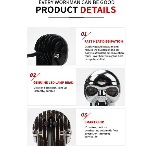 Motorcycle Head Lights 3inch 40W Dual Color LED Spotlight for Skull Headlight Fog Lamp