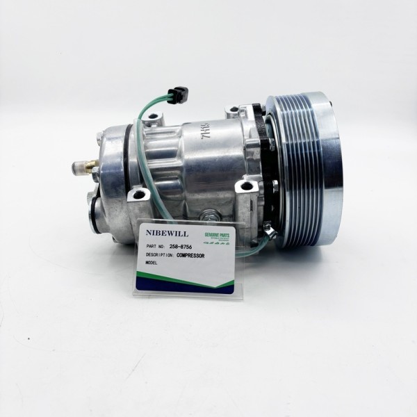 258-8756 AC Compressor 12V / 24V OEM and New Air Conditioning Pump for Excavator