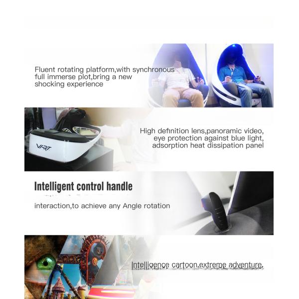 Amusement Park Rides 9D Egg VR Chair Double 2 Players Virtual Reality Cinema Simulator