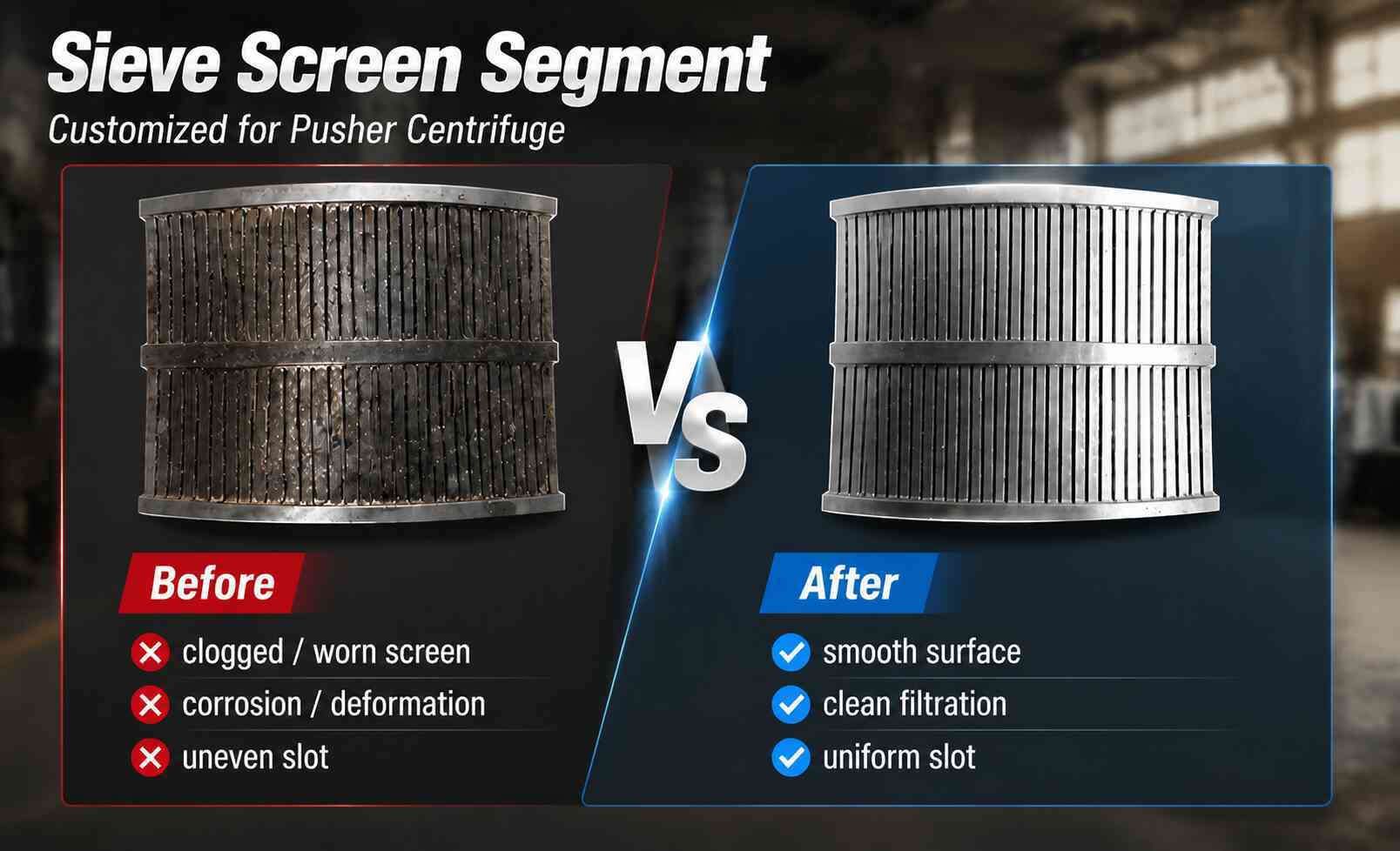 Premium Grade Sieve Screen Segment for Pusher Centrifuge OEM Wholesale Supplier