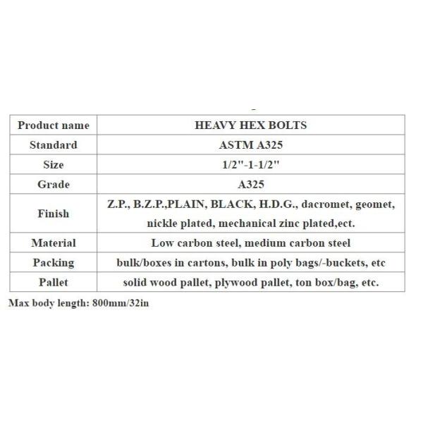 ASTM Standard Hebei Fastener HDG Bolts A325 Структурные болты для горячего цинкования