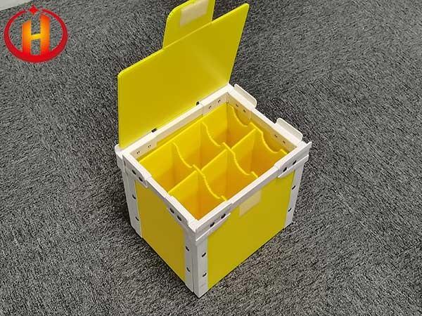 Yellow Corrugated Plastic Packaging Boxes With Dividers Lightweight Foldable