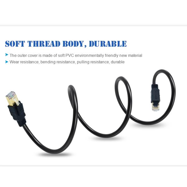 Cabo ethernet do gato 8 do HDPE para uma comunicação do ftp do conector do jogo 8P8C