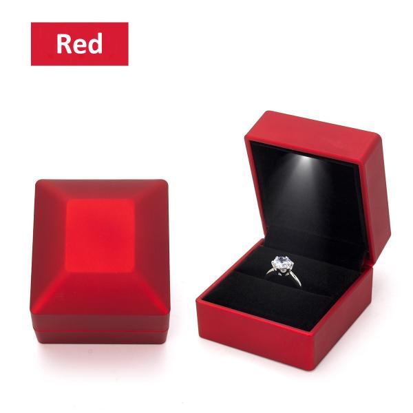 Red Matte LED Jewelry Packaging Box Light Up Jewelry Organizer