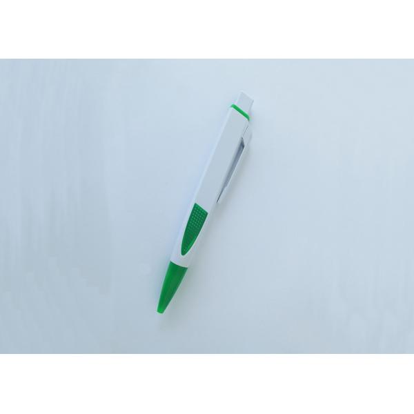 White Plastic Ball Point Pen with Rubber and logo for Promotion (P3025)