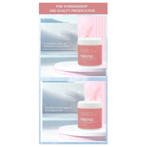 Masque capillaire organique lissant au collagène et à la kératine - Soin capillaire conditionneur 450ml