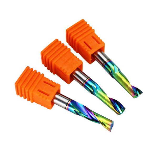 YingBa DLC Coated Single Blade Router Bit with 25° Helix Angle and 10mm Effective Cutting Length for Aluminum CNC Milling