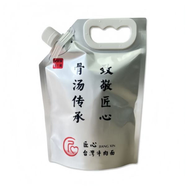 16 Ounce Soup Packaging Bags Soup Spout Pouch 500ml 1L 2L With Handle