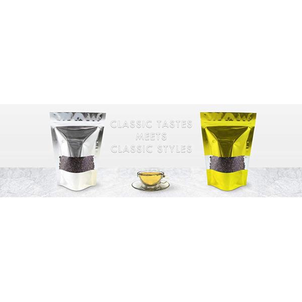 Foil bags, Semi-Clear Window Hang-Hole Stand-Up K Pouch, Aluminum Packaging Bags Laser K Stand Up Resealable Pouches Wit