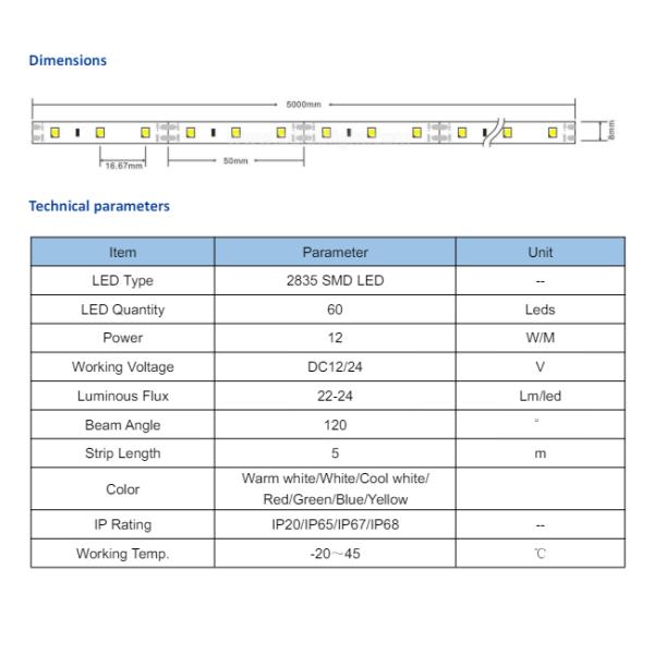Наружные световые ленты гибкий свет 5M на рулон 60LED водонепроницаемый