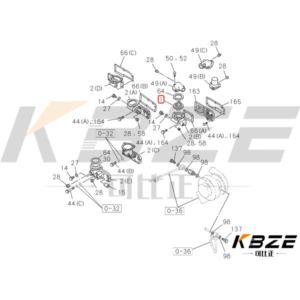 5137700320 4BD1 4BG1 Térmostato de excavadora 76°C VI5137700320 para HITACHI EX100 SK100