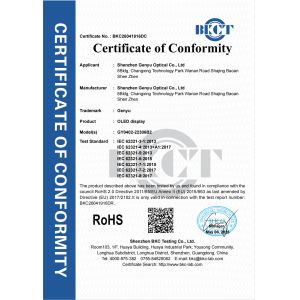 Shenzhen Genyu Optical Co., Ltd. Certifications