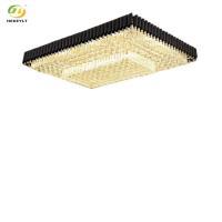 Luz de teto led retangular de vários tamanhos 265 volts ouro e preto cristal e metal