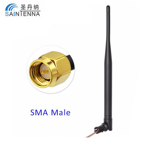 5DBI 2.4Ghz Rubber Omni WIFI Antenna With IPEX RF1.13 Jumper Pigtail Cable