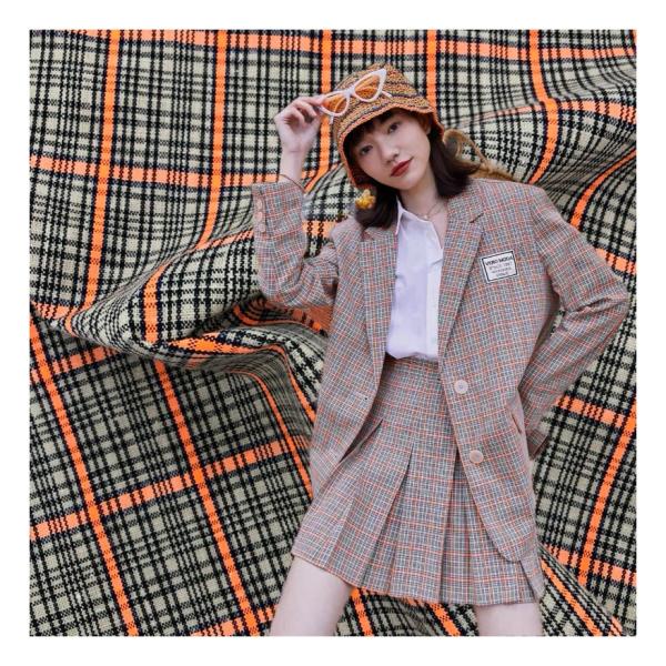 Wholesale Custom 170gsm Organic Eco-Friendly Striped Fabrics 73% Cotton 27% Linen for Girls' Dresses and Suits