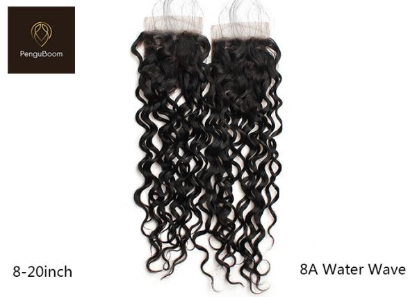 Fine Hand Tie 8A 10 inch Remy Human Hair Closure Water Wave 25.4cm