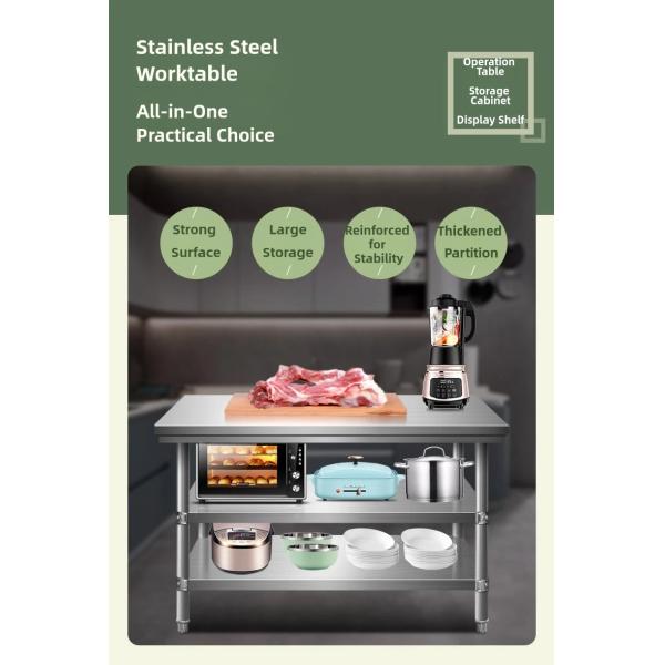 Professional Grade Stainless Steel Workbench for Commercial Restaurants and Kitchens