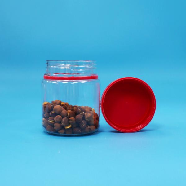 小型空き食品グレード スクリュー 赤蓋 透明なプラスチックPET 甘いナッツ 貯蔵器