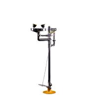 Superior Vertical Emergency Eye Wash And Shower Station 304 Stainless Steel Standing Emergency Eye Face Washing Bowl, 304 Stainless Steel Eye Wash Station with Pedals for Factory Lab