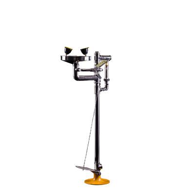 Superior Vertical Emergency Eye Wash And Shower Station 304 Stainless Steel Standing Emergency Eye Face Washing Bowl, 304 Stainless Steel Eye Wash Station with Pedals for Factory Lab