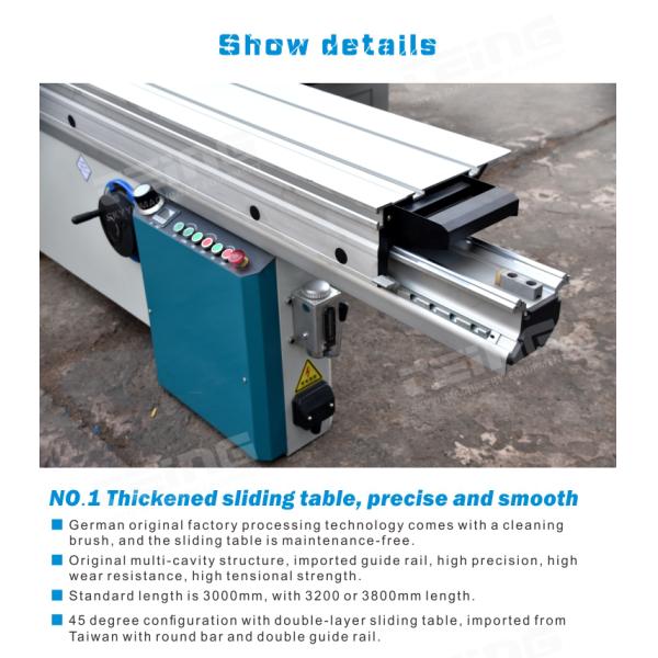 Multilayer Structure Woodworking Precision Table Saw for 3200mm Max. Length Workpieces