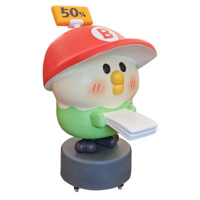Cute Outdoor Fiberglass Cartoon Sculpture Resina Chick estátua