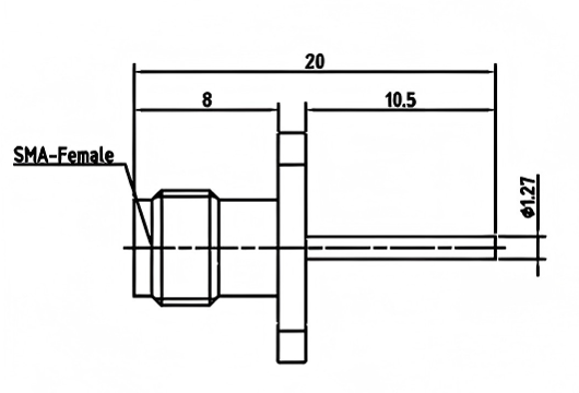 DC-18GHz Stainless Steel 4 Hole Flange SMA Connector for RF Coaxial Applications