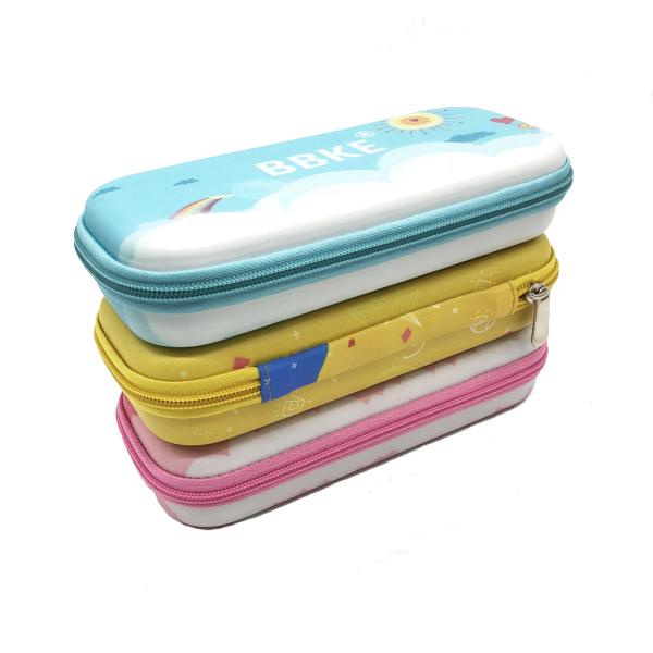 Pink Color Eva Pencil Case With Custom Printing And Color For School And Kids