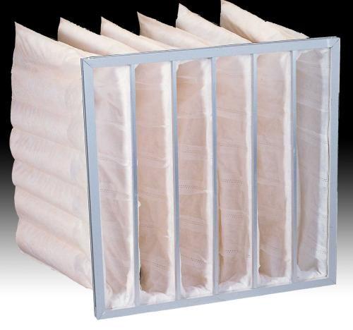 Large Rated Air Flow Pocket Air Filter AL Alloy / Gal Frame Hot Melt Sealant