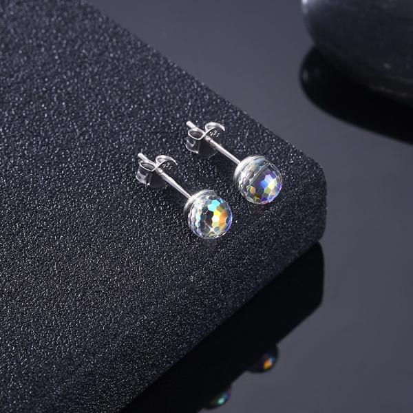 0.6X0.6cm 0,9 SGS серьги стержня шарика Birthstone серег ювелирных изделий грамма стерлинговых серебряных