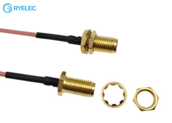 IPEX MHF UFL ao cabo reto da trança do conector RG316 do anteparo fêmea de SMA
