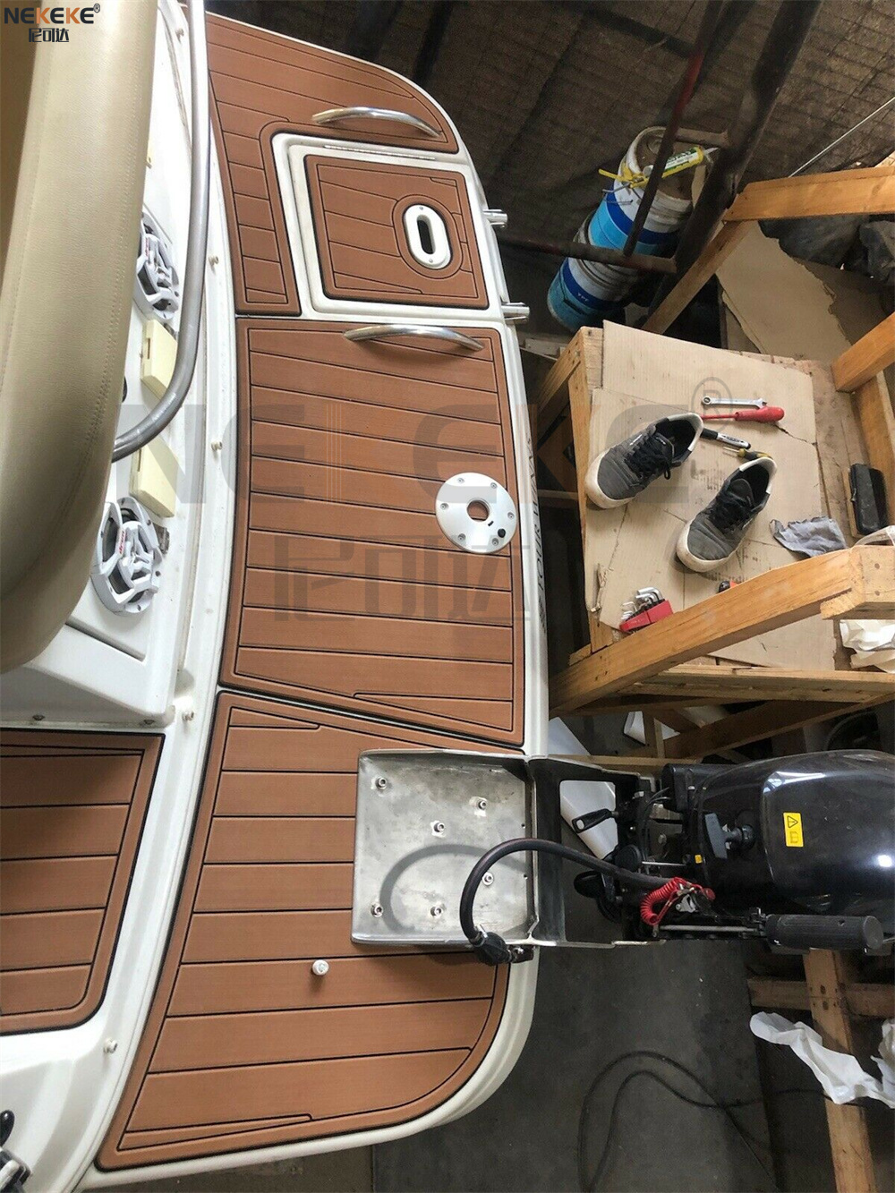 2004 Four Winns 248 Vista Swim Platform Cockpit EVA Faux Teak Deck Flooring Marine Mat Pad