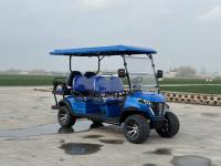 Bleu 4 + 2 places électrique hors route chariot de golf de luxe batterie au lithium équipé de 14 pouces de pneus hors route personnalisable couleur et logo