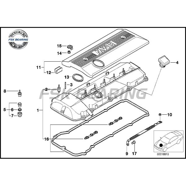 Junta de la tapa de la válvula del motor BMW Serie 5 11129070990 11120030496
