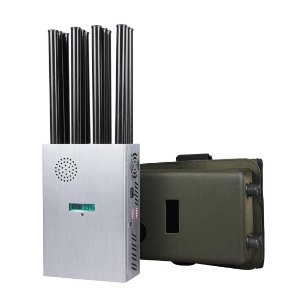37W Portabe 12 Antennas  2G.3G.4G.5G Cell Phone Signal Jammer .LORA.GPS.5.2G.5.8G WIFI With High Gain 2.5dbi Antenna