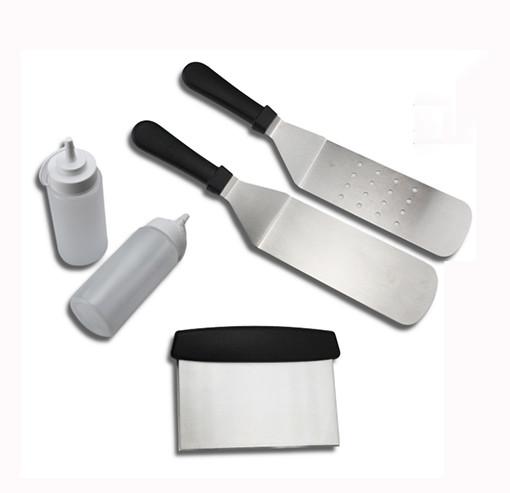 5PCS Restaurant Grade Griddle Spatula Set for Flat BBQ Grill Griddle Accessories Set