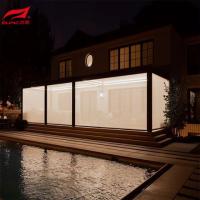 Pergola de aluminio motorizada para jardines al aire libre con sistema de drenaje de aleación de aluminio 6063 y pantalla lateral