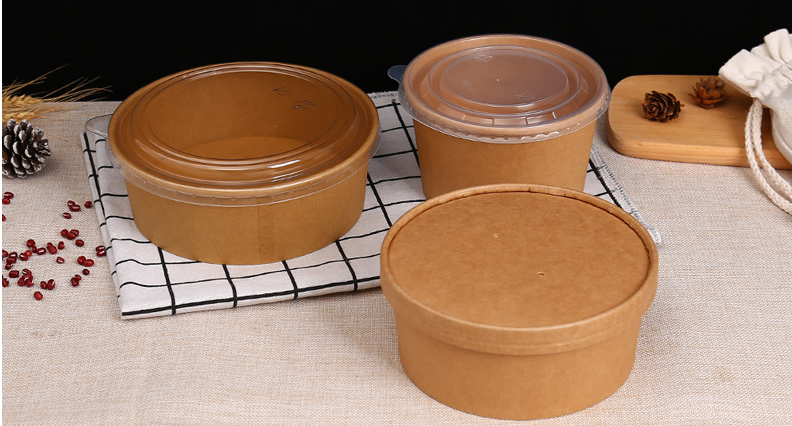шары 750ml Kraft одностеночные compostable большие бумажные с крышкой