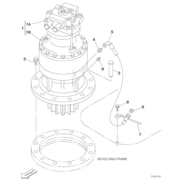 LN00111 PARA EL CASO SH200-5 210X2 CX210B 210X3E CX210C CX210N CX225SR REDUCCIÓN del engranaje de oscilación del motor de oscilación hidráulico