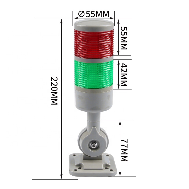 HY Series Professional Warning Light 2-Layer Multi-Color LED Buzzer for Industrial Control Equipment IP65 Rated 12V/24V/220V