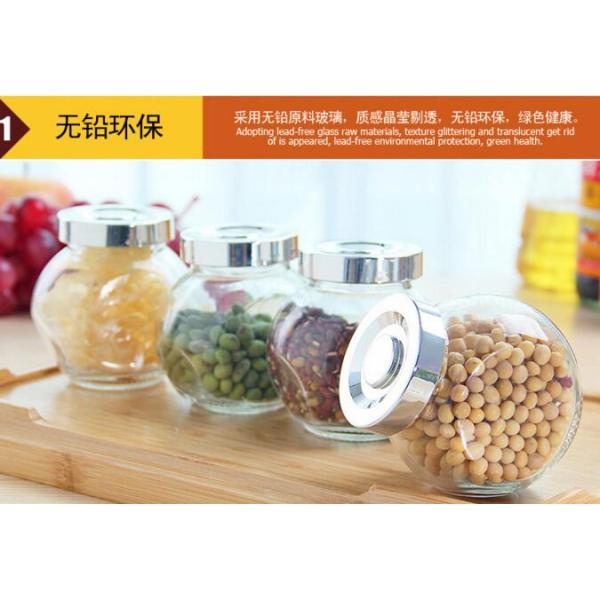 Glass storage jar with electroplating acrylie lid top Food Grade Glass Candy Jars small glass jar