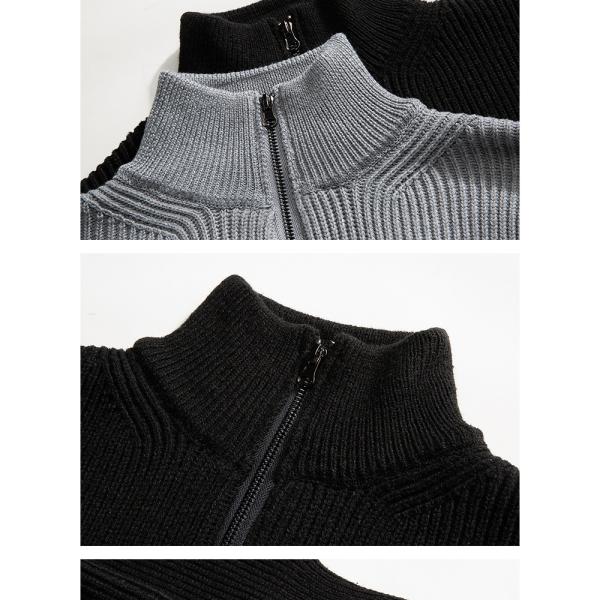 Zipper Cardigan Men's Turtleneck Knitted Sweater with 100% Polyester in Spring Season